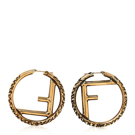 fendi ff hoop earrings|f is fendi earrings gold.